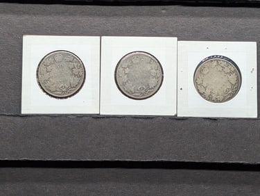 (3) 1907 Silver Canadian Half Dollars  92.5% Silver