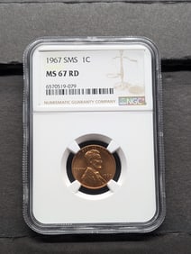 1967 SMS Lincoln Memorial Cent - NGC MS67 RD
