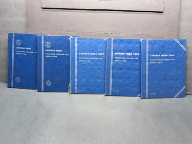 LARGE! Lincoln Cent Collection in 5 Albums - 1909-1972