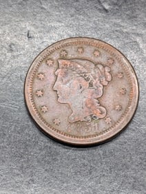 1851 Braided Hair Large Cent