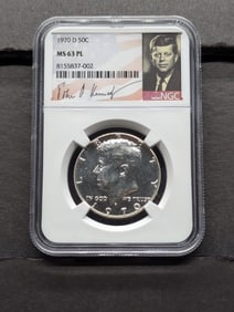 1970-D Kennedy Silver Half Dollar - NGC MS63 PL w/ Signature