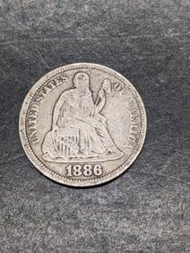 1886 w/ Legend Seated Liberty Dime