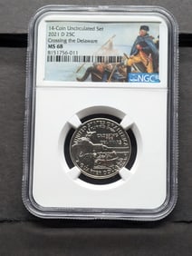 2021-D Crossing the Delaware Quarter - NGC MS68