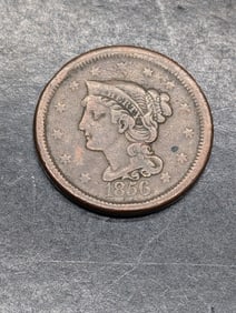 **FINE/VF** 1856 Braided Hair Large Cent