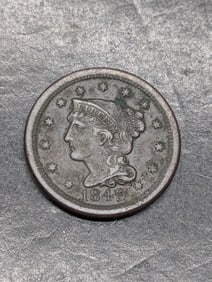 **VF+** 1849 Braided Hair Large Cent