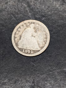 **GOOD** 1844 w/ Stars Seated Liberty Half Dime