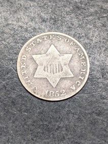 **FINE** 1852 Three Cent Silver