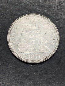 **VF** 1877-S w/ Motto Seated Liberty Quarter