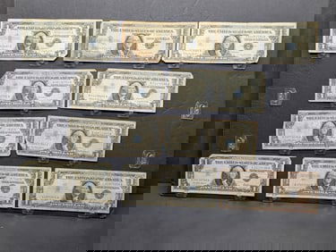 (5) 1957, (5) 1957-B Series $1.00 Silver Certificates