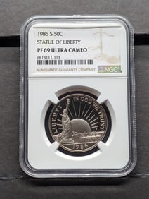 1986-S PROOF Statue of Liberty Half Dollar - NGC PF69 ULTRA CAMEO