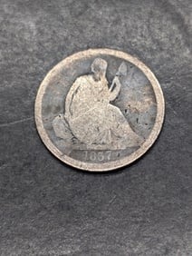 1837 w/ No Stars & Large Date Seated Liberty Dime