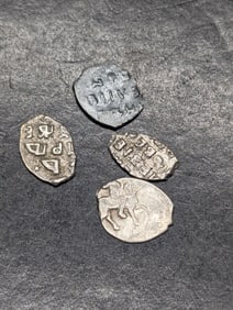 Lot of Four 1547-84 Soviet Silver Wire Money - Ivan the Terrible