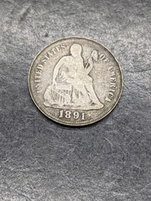 1891 w/ Legend Seated Liberty Dime