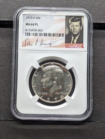 1970-D Kennedy Silver Half Dollar - NGC MS64 PL w/ Signature