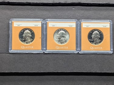 Lot of Three Bicentennial Quarters in Capsules - Includes Silver