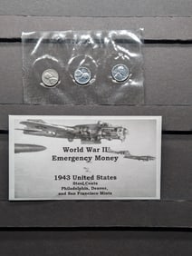 WWII Emergency Money - 1943 Lincoln Steel Cents in High Grade