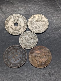 (5) Vintage Foreign Coins