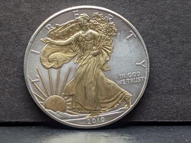 Colorized Gold *LAYERED* 2010 American Silver Eagle