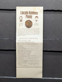 1973-D Lincoln-Kennedy Memorial Cent on Information Card