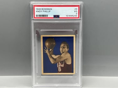 1948 Bowman Andy Phillip RC #9 PSA VG 3