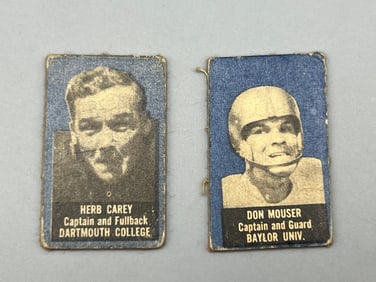 1949-50 Topps Felt Backs Herb Carey RC #12 & Don Mouser RC #59