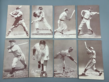 Lot of (8) 1947-66 Exhibits Baseball Cards - Varying Conditions