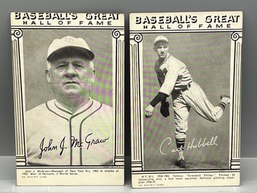 1948 Baseball's Hall of Fame Greats Exhibits John McGraw & Carl Hubbell