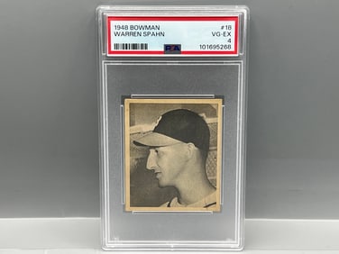 1948 Bowman Warren Spahn RC #18 PSA VG-EX 4
