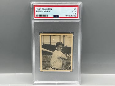 1948 Bowman Ralph Kiner RC #3 PSA VG+ 3.5