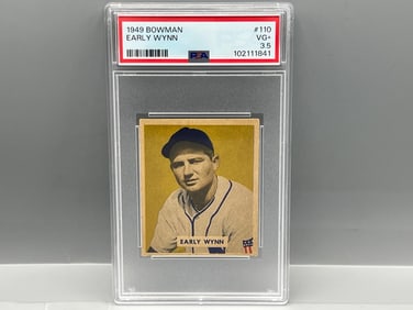 1949 Bowman Early Wynn RC #110 PSA VG+ 3.5