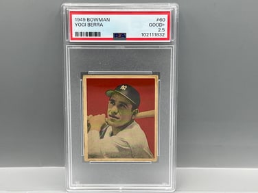 1949 Bowman Yogi Berra 2nd Year #60 PSA Good+ 2.5