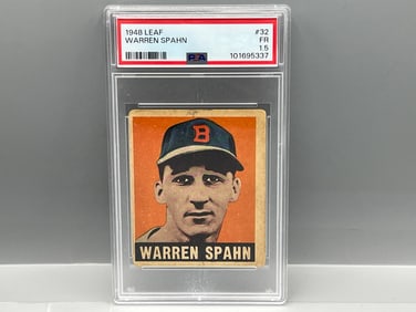 1948-49 Leaf Warren Spahn RC #32 PSA FR 1.5