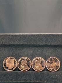 (4) 1 Oz. Pure Copper Rounds