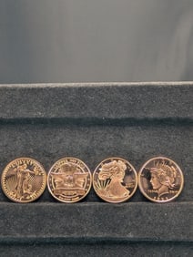(4) 1 Oz. Pure Copper Rounds