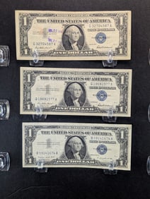 2-1957, 1-1957A Blue Seal $1 Silver Certificates