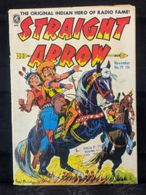 Magazine Enterprises # 19 Straight Arrow Nov 1951 some damage / stamp on front