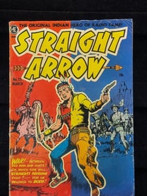 Magazine Enterprises # 23 Straight Arrow Mar 1952 tear on front cover / creases on cover