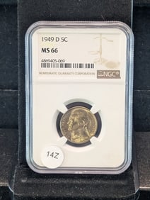1949-D MS66 Jefferson Nickel, (Graded by NGC)