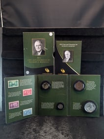 2014 Franklin D. Roosevelt Coin and Chronicles Set 4 Coins and 4 Stamps