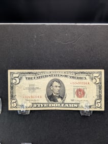 1963 Red Seal $5 Note.