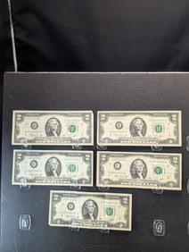 5-1976 Bicentennial Green Seal $2 Notes