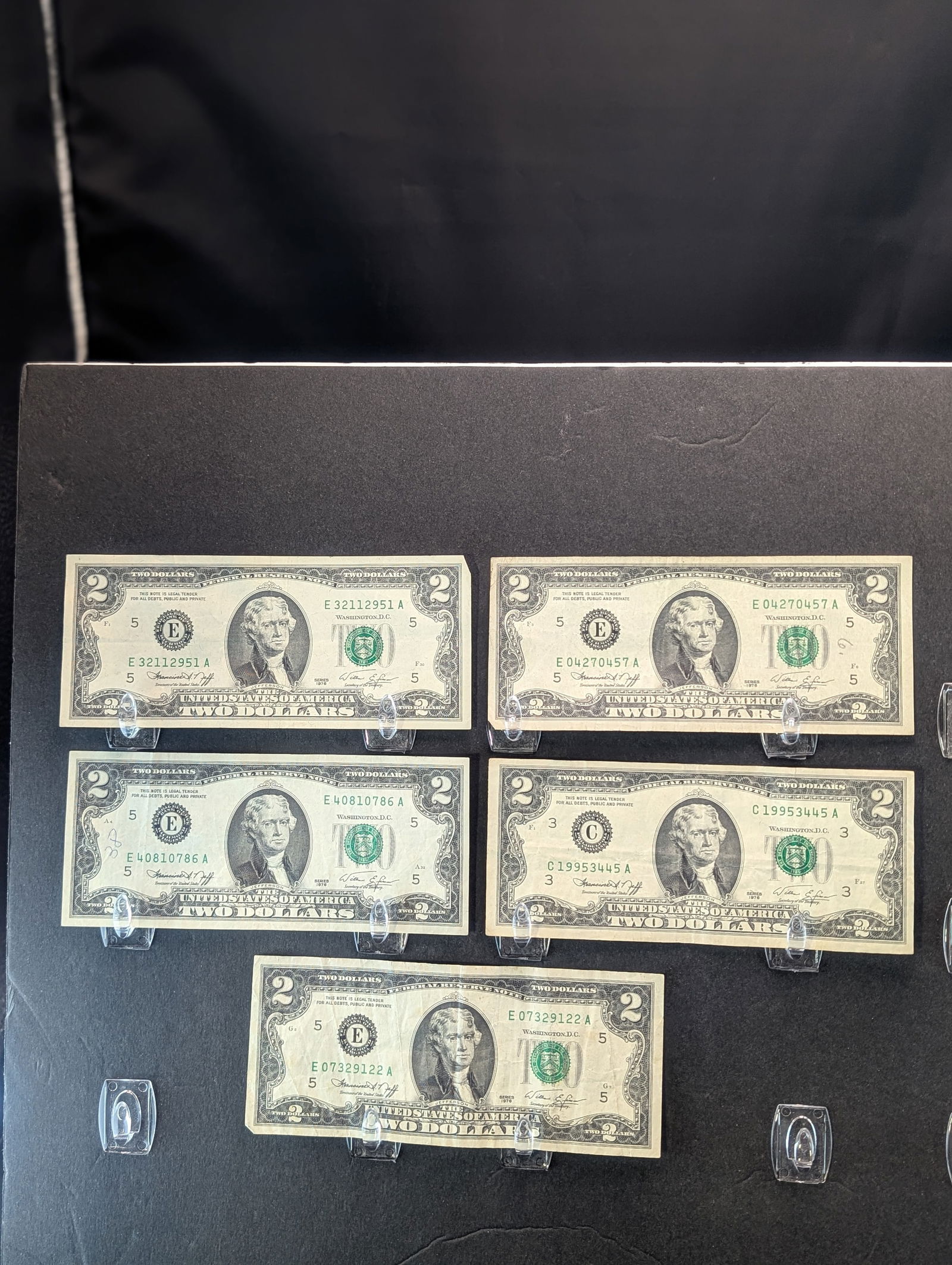 5-1976 Bicentennial Green Seal $2 Notes (1 of 5)