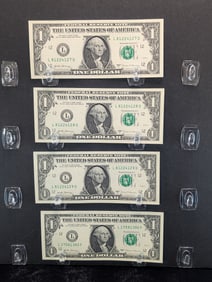 4- 2017A GEM CRISP UNC $1 FRN. 3 Are Consecutive