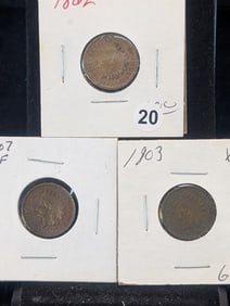 1862, 1903, 1907, Indian Head Pennies