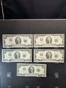 5-1976 Bicentennial Green Seal $2 Notes