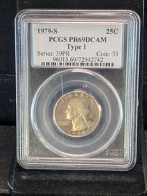 1979-S Washington Quarter, Graded PCGS PR69DCAM Type 1
