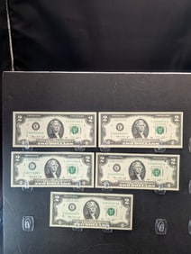 5-1976 Bicentennial Green Seal $2 Notes