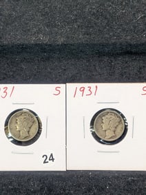 (2) 1931 S Mercury Dimes