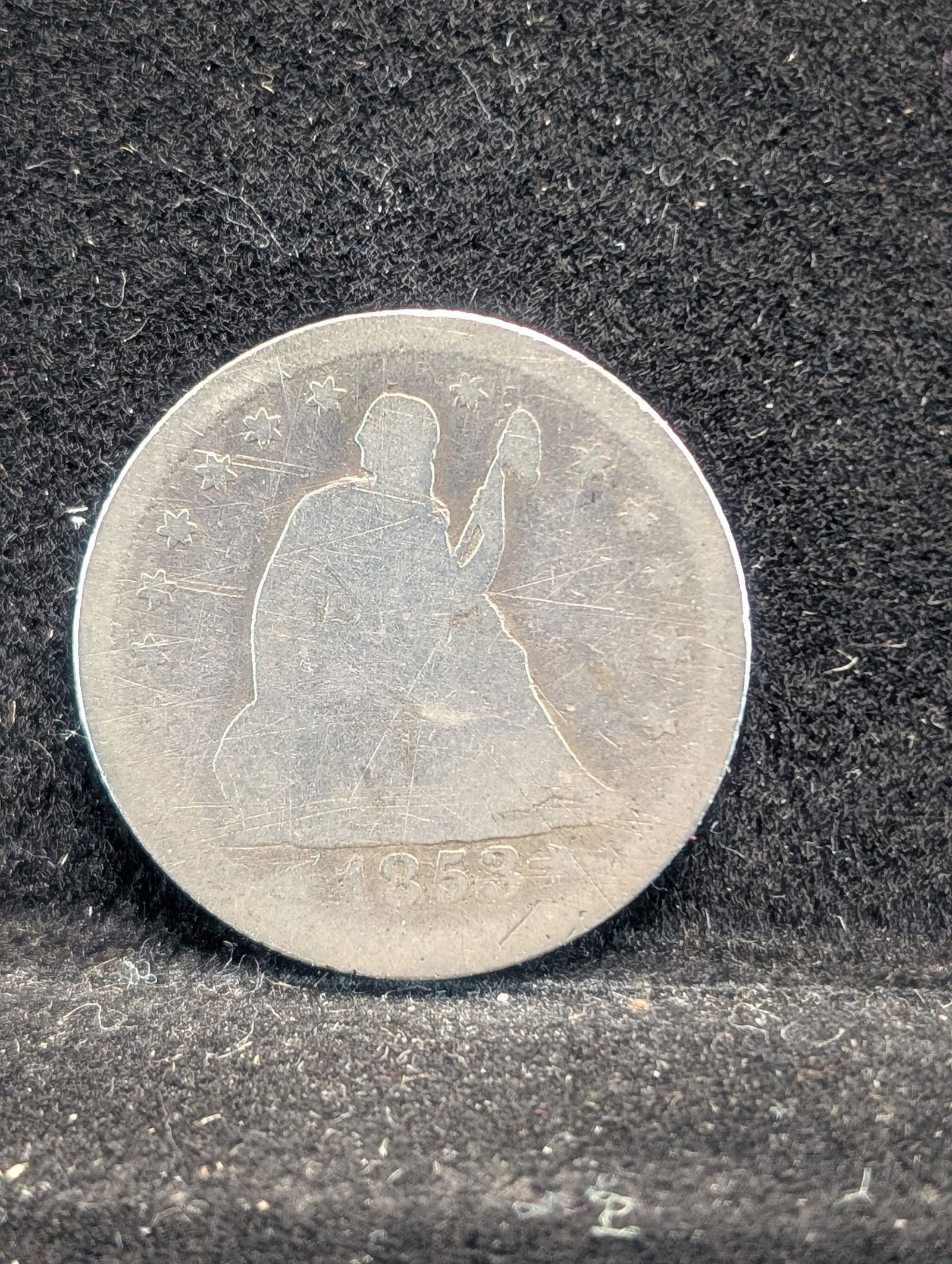 1853 w/Arrows Seated Liberty 25c. 90% Silver (1 of 2)