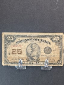 1923 Dominion of Canada 25c. Note